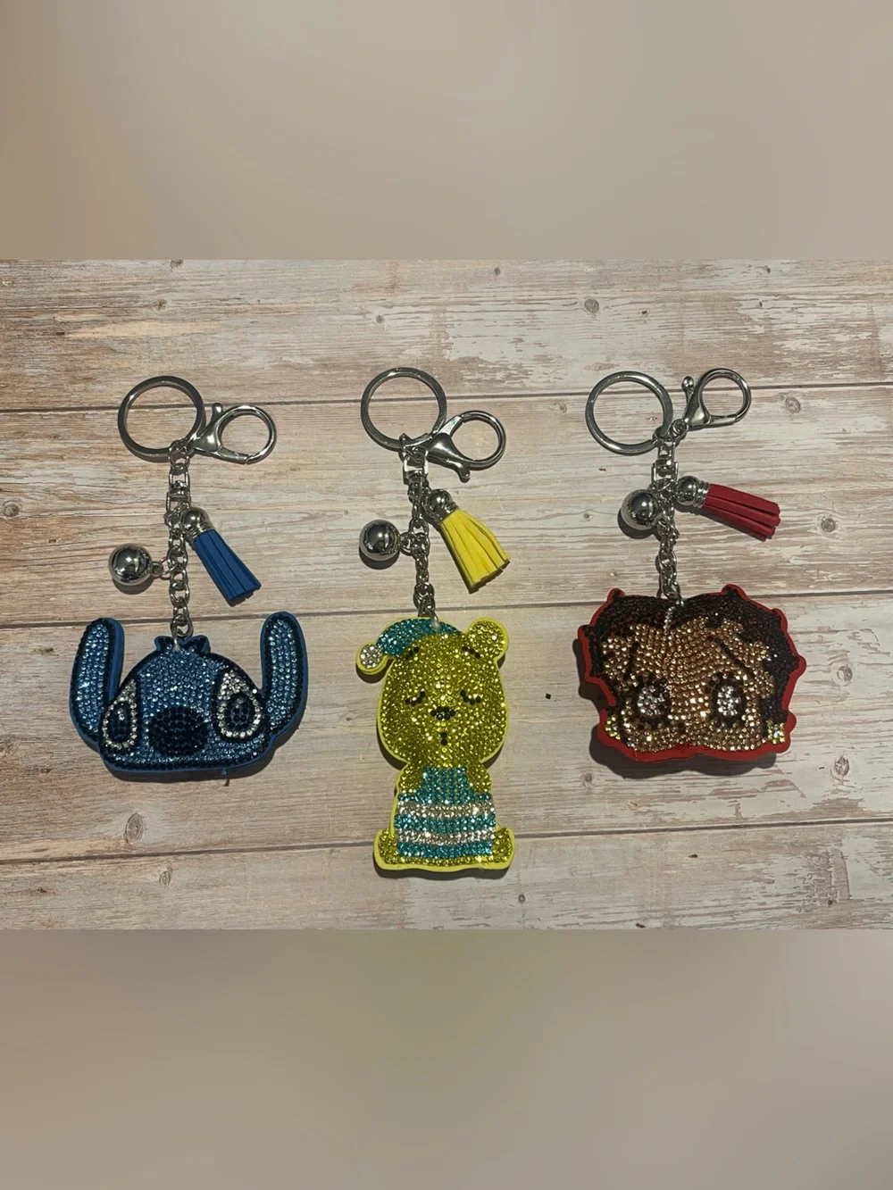 NEW CARTOON Rhinestone Keychain Bag Charm
